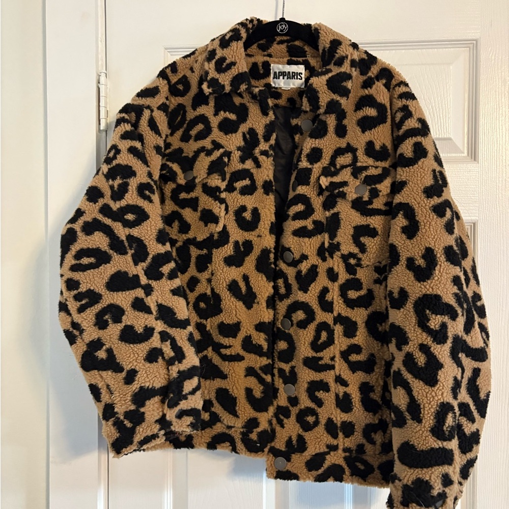 Apparis Tiarra Leopard Teddy Jacket
